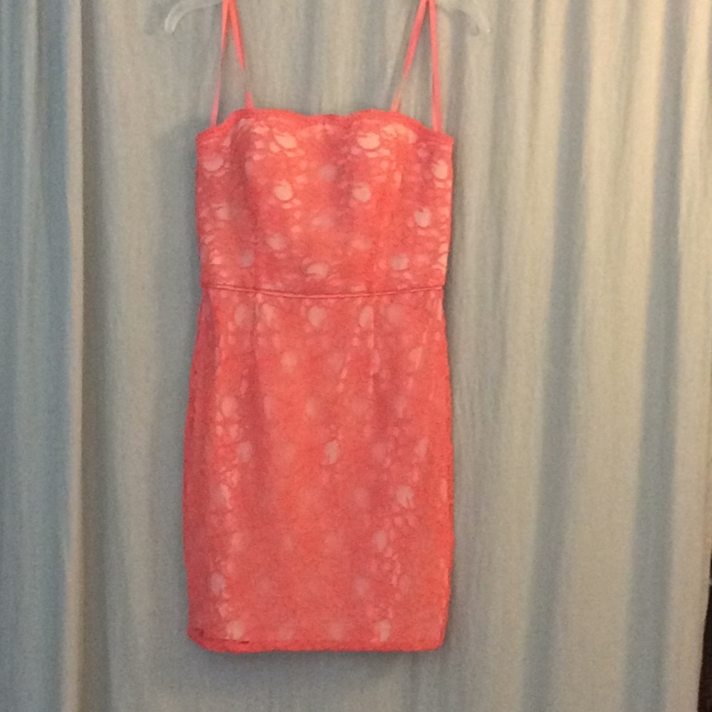 Adrianna appellate pink lace dress